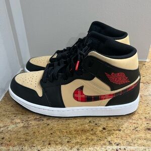 Air Jordan Black and Beige Sneakers